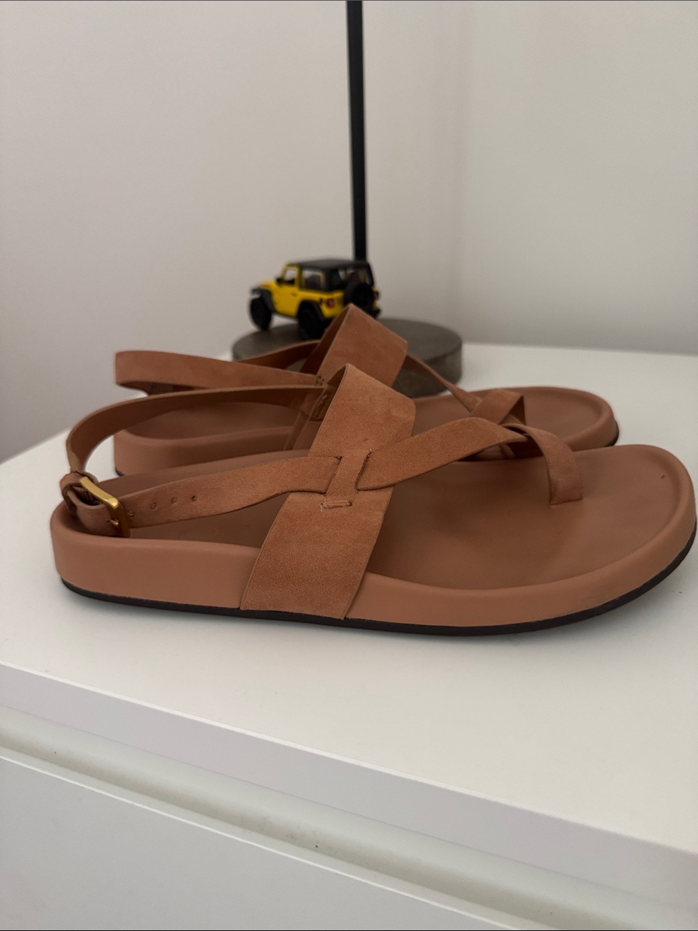 Franco Sarto Cognac Suede Slingback Sandals